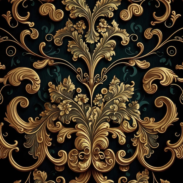 Baroque fabric pattern florals Classical luxury old fashioned damask ornament royal victorian