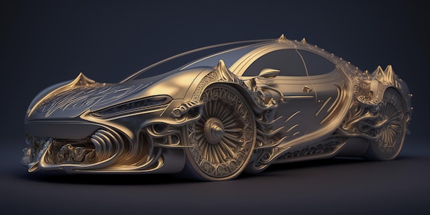 Baroque filigree 2030s futuristic Car