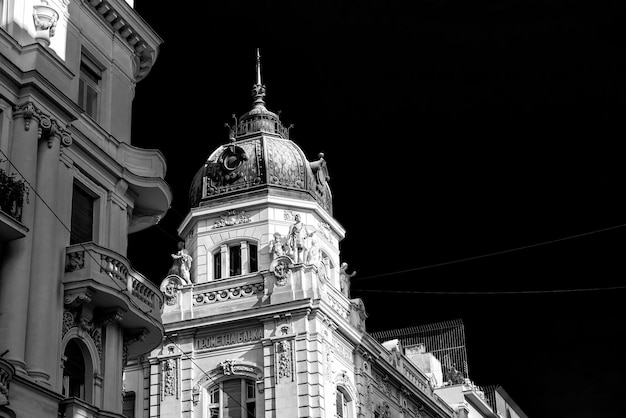 Baroque style residential building facade Belgrade Serbia