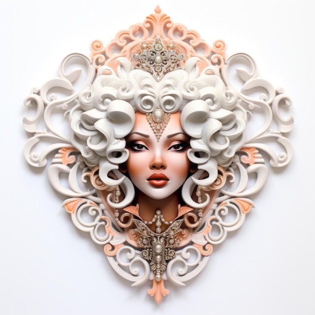 Baroqueinspired Paper Sculpture Of A Pretty Girl Cameo