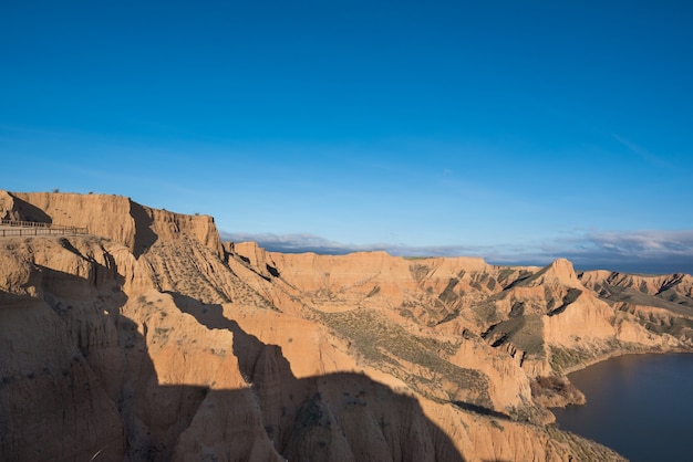 Barrancas de Burujon. Eroded landscape in ntarural park in Toledo, Castilla la Mancha, Spain.