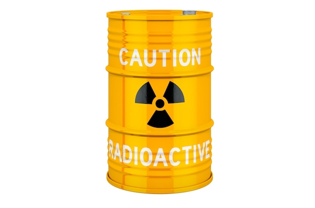 Barrel with radioactive waste 3D rendering