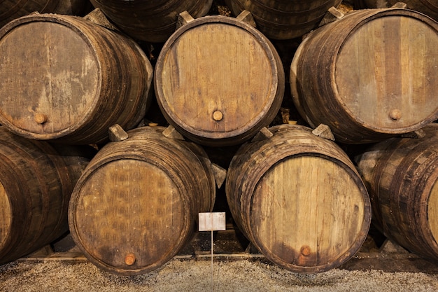 Barrels in the wine cellar, Porto, Portugal