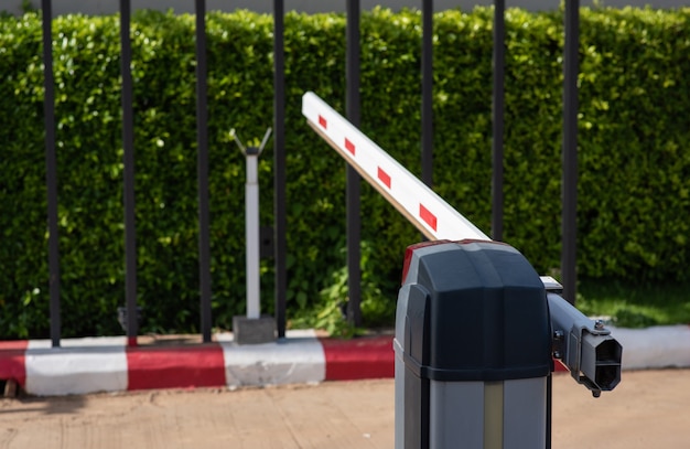 Barrier Gate Automatic system for security to check car into village.