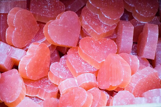 Bars of soap in the shape of colorful heart