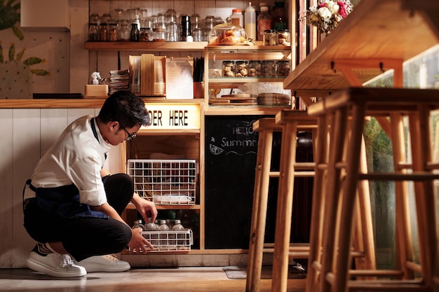 Bartender Taking Bottled Water