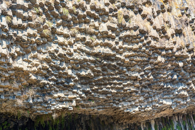 Basalt columns Symphony of Stones near the village Garni Armenia Tourism landmark in Armenia