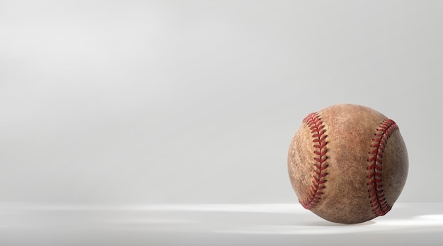 Baseball ball is on white background