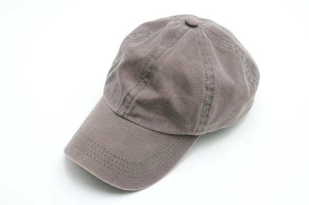 Baseball cap khaki color on isolated white background