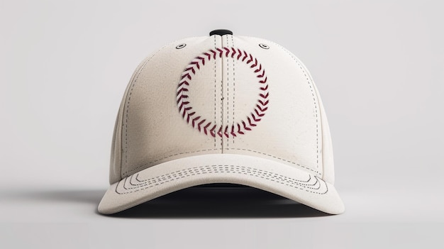 Photo a baseball cap with a red and white baseball on it