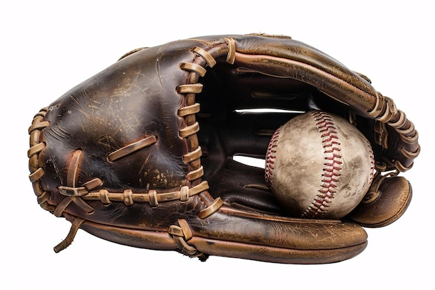 a baseball glove and a ball