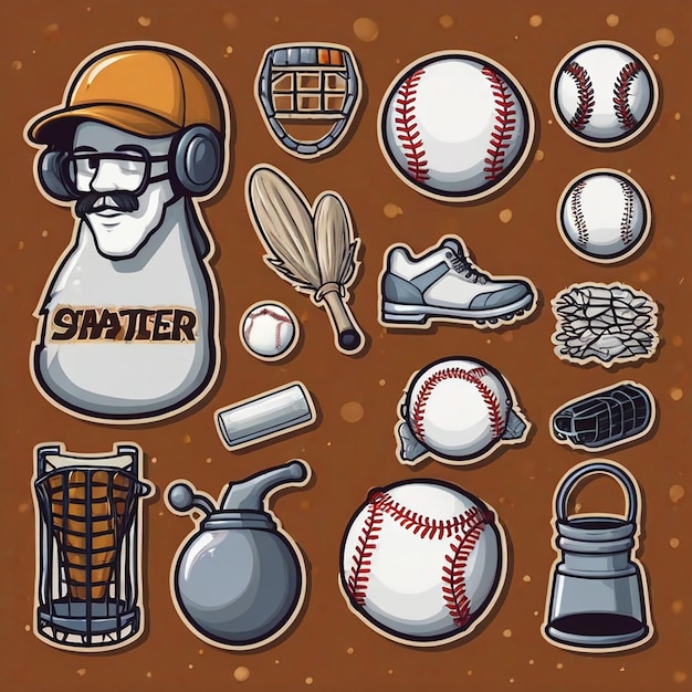 Photo baseball gloves vector illustration clipart