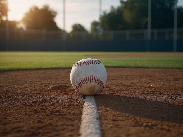 Photo a baseball is on the field with the word baseball on the side