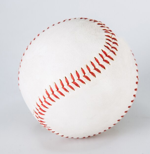 Baseball isolated on white with clipping path a well-worn