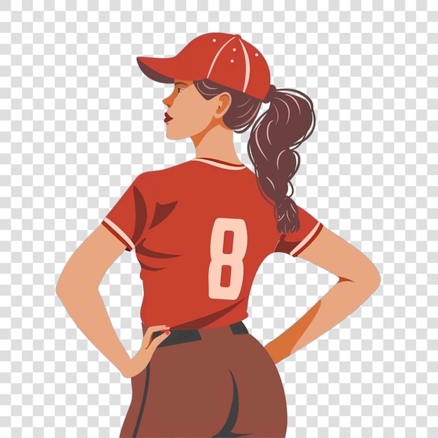 baseball mom back view illustration