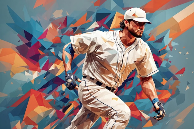 Baseball player abstract illustration ai generative