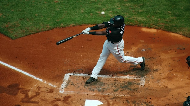 a baseball player wearing a black jersey with the number 4 on it