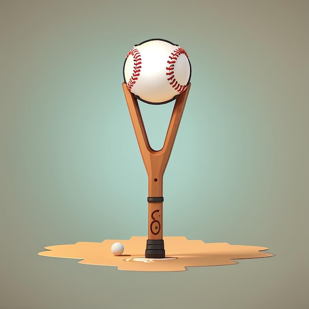 Baseball stick cartoon vector icon illustration sport object icon concept isolated flat vector