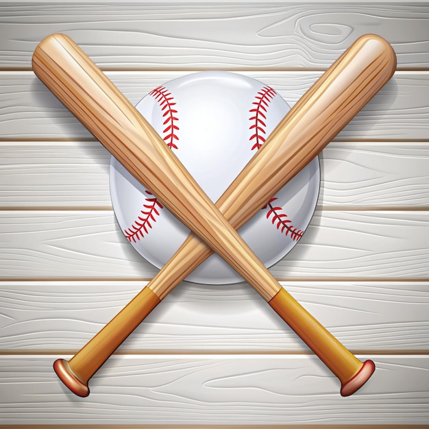 Baseball With Stick Cartoon Vector Icon Illustration Sport Icon Concept Isolated Premium Vector Flat Cartoon Style