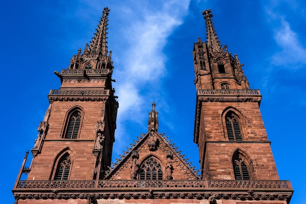 Basel Minster, the famous landmark of Basel, Switzerland