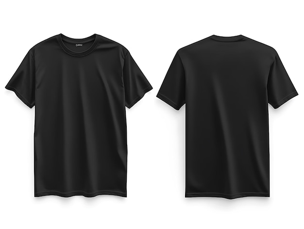 Basic Black TShirt Mockup Displaying Front and Back Views