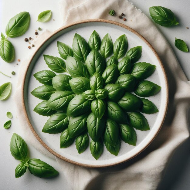 Basil leave white background