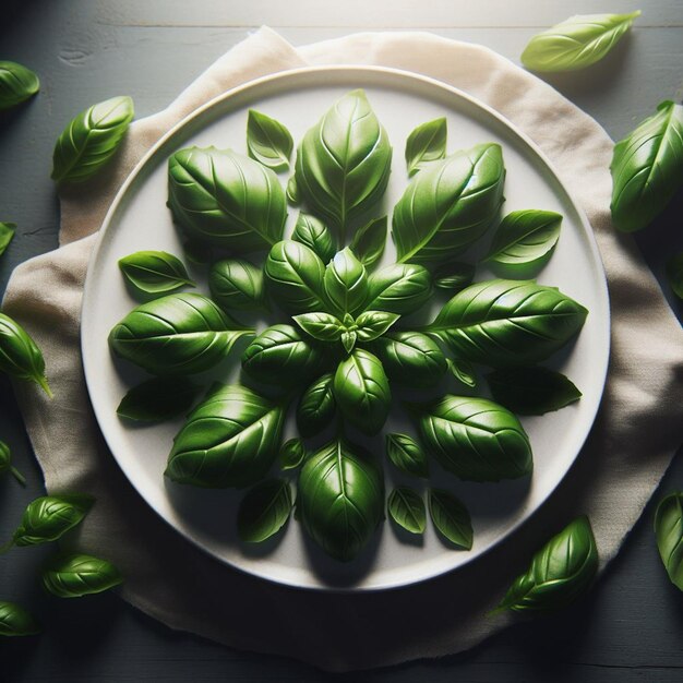 Basil leave white background