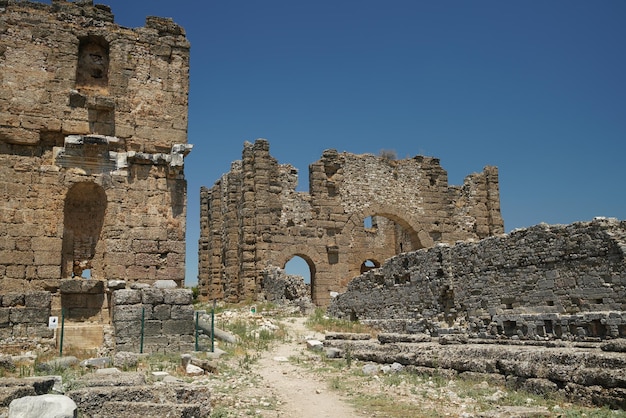 Basilica of Aspendos Ancient City in Antalya Turkiye