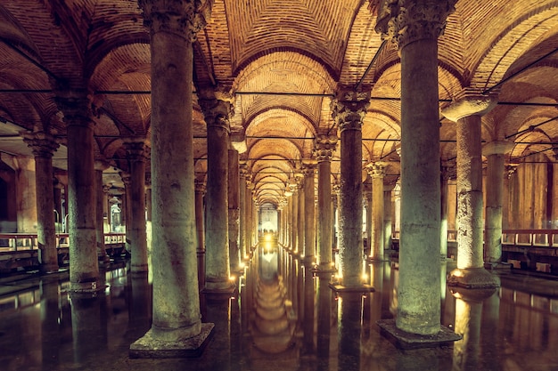 Basilica cistern is the largest ancient underground cistern in istanbul which was used to store