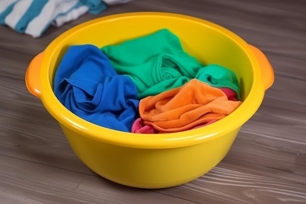 Basin colorful clothes Generate Ai