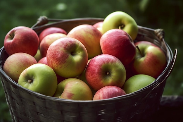 A basket of apples from the farm