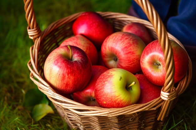 A basket of apples with the word " apple " on it