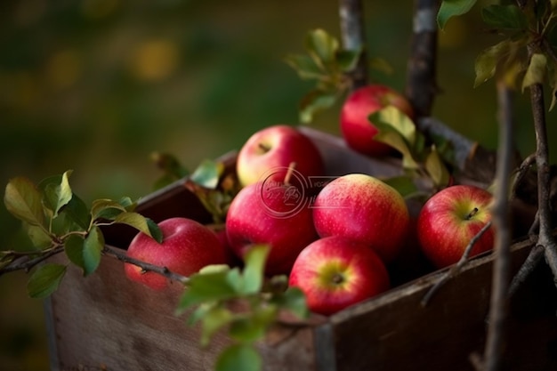 A basket of apples with the word apple on it