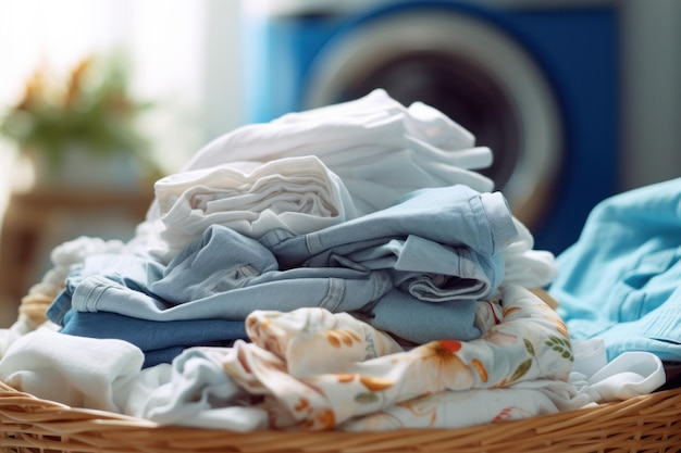 Basket of Clothes on Table