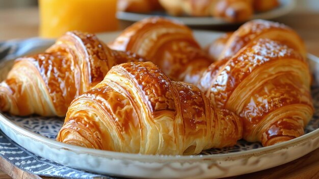 Basket of Croissants on Table