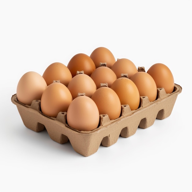 a basket of eggs that are brown and white