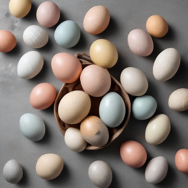 a basket of eggs with a label that says  eggs