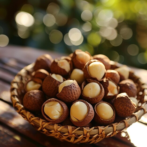 a basket of eggs with the word walnuts on it