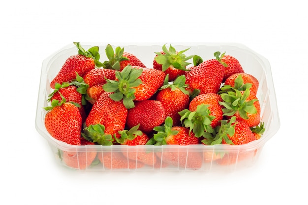 Basket of Fresh strawberries isolated