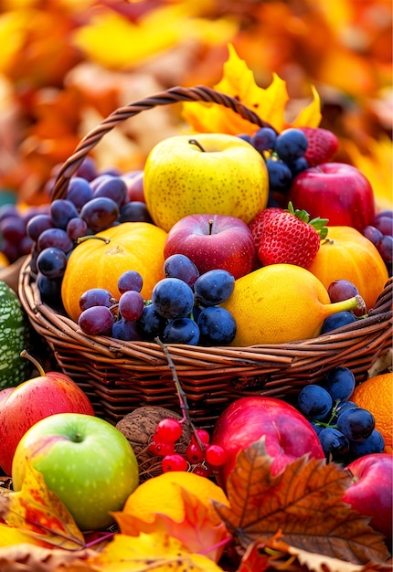 a basket of fruit including a fruit with a strawberries and a strawberries