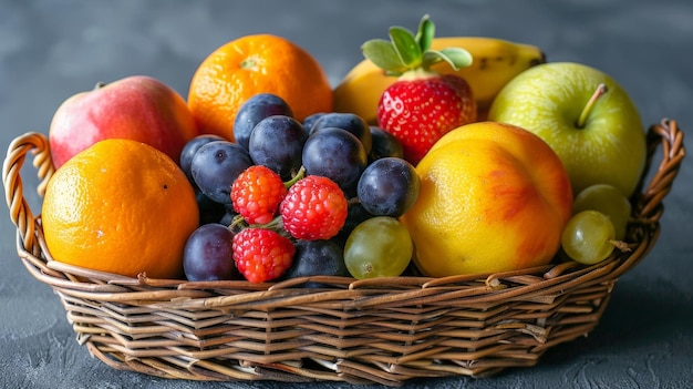 a basket of fruit including strawberries strawberries and strawberries