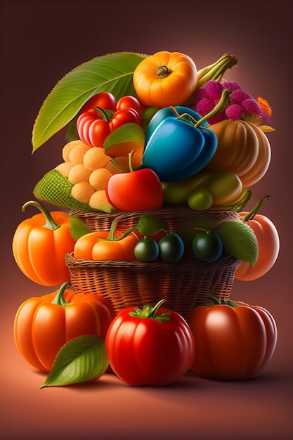 a basket of fruit and vegetables from the year of may