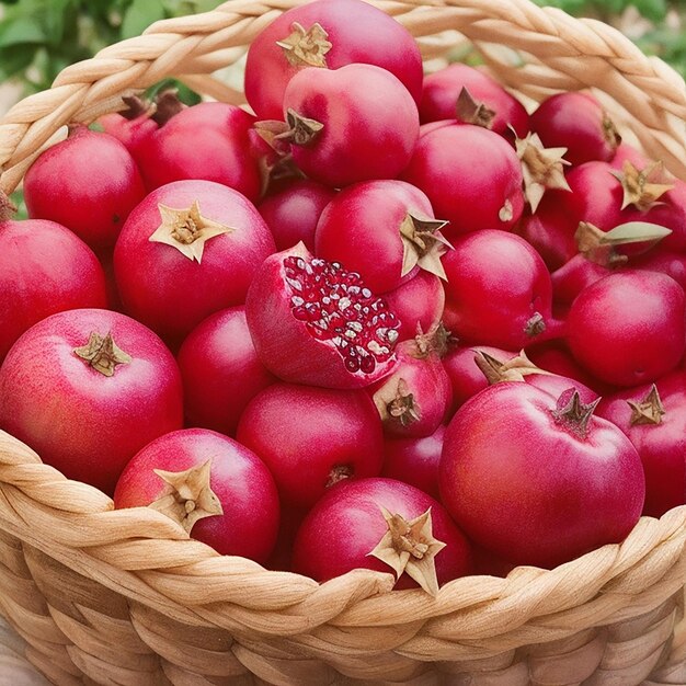 A basket full of Pomegranat