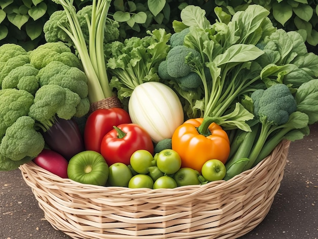 basket full of vegetables