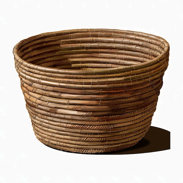 a basket made of wood with a brown stripe