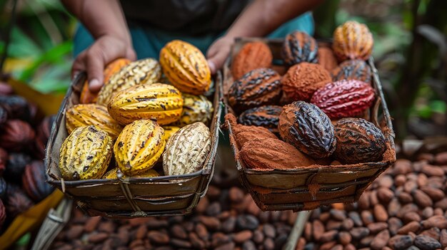 a basket of nuts and nuts is full of different colors