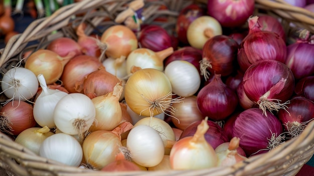 a basket of onions with one that has the number 3 on it