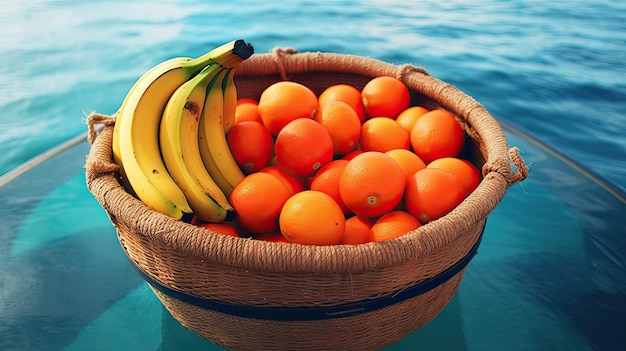 a basket of oranges