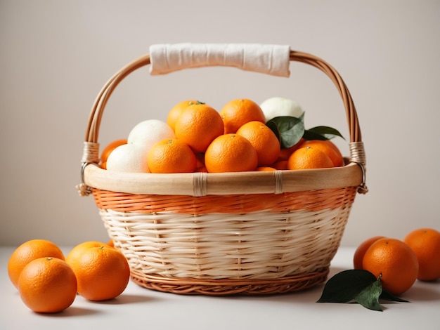 A basket of oranges