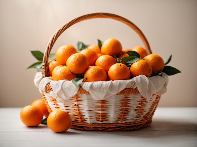 A basket of oranges